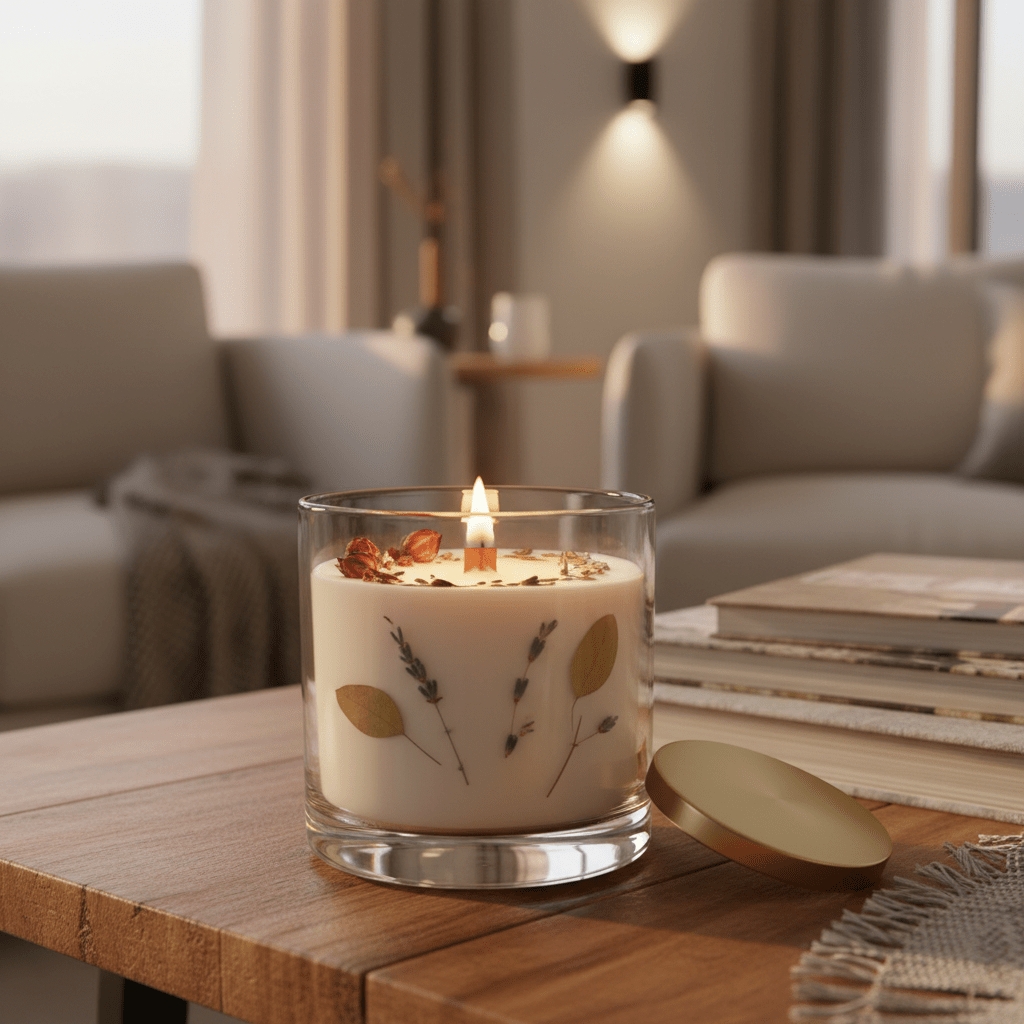 Lumânare Parfumată Premium cu Flori Uscate - VizoShop